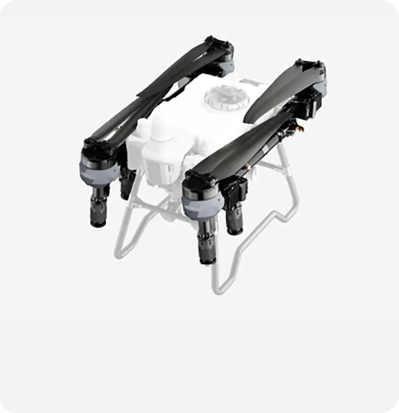 EAVision J150 con brazos y hélices plegados para transporte